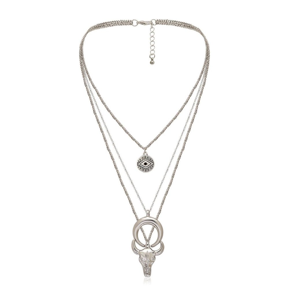 Vintage Silver Layered Necklace